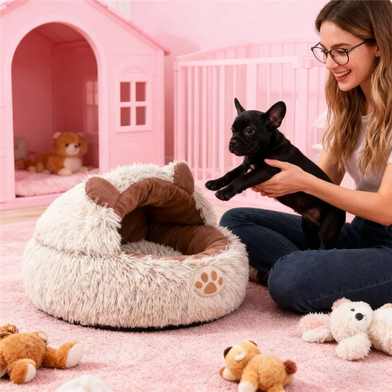 Komfort Kuschelbett - weiches Wärme Nest für Katzen und Hunde