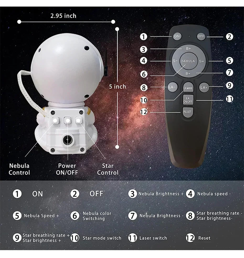 Astronauten-Weltraumprojektor,  LED-Deckenlampe für Schlafzimmer, Zuhause, dekoratives Kindergeschenk
